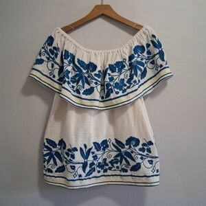 Scotch & Soda Maison Scotch Embroidered Off the Shoulder Top 3 / Medium